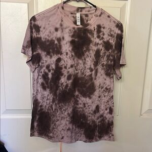 Lululemon Athletica Pink and Brown Tie-Dye Tee